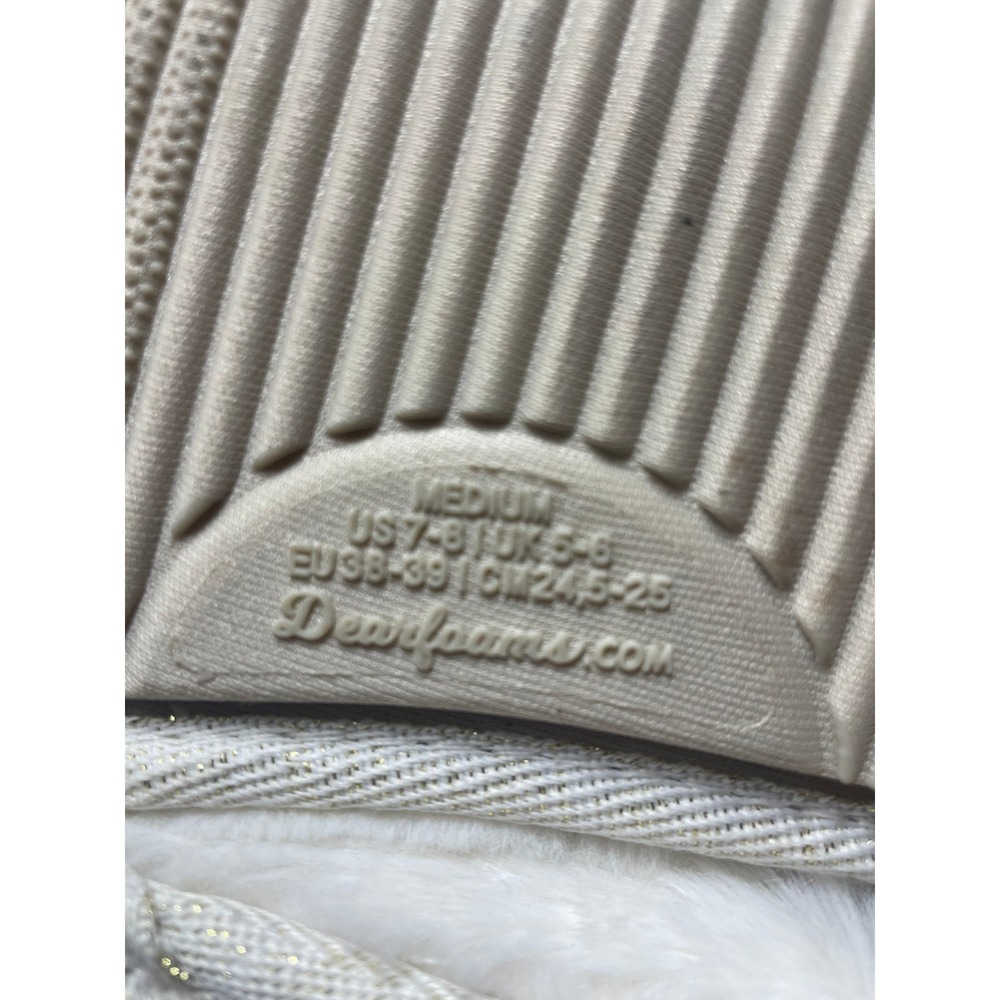 Dearfoams Slippers I Do Womens Size M 7-8 White Faux Fur‎ Slip On Bridal Slides - Picture 5 of 5